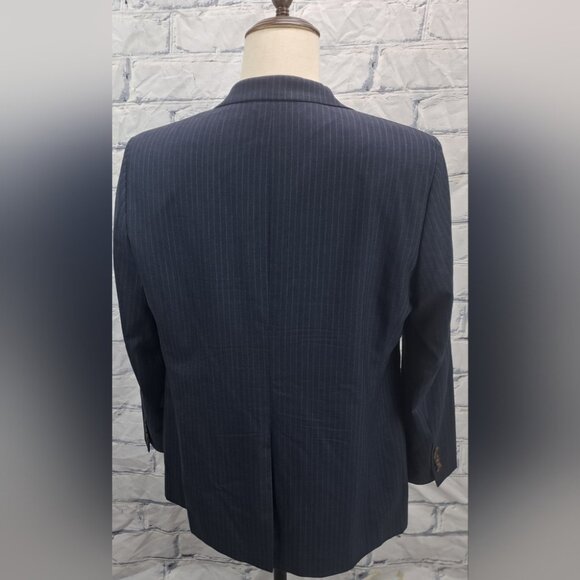 Brooks Brothers Fitzgerald Fit Blazer Sport Coat Navy Striped Wool 1/2 Lined 42R - Picture 8 of 16